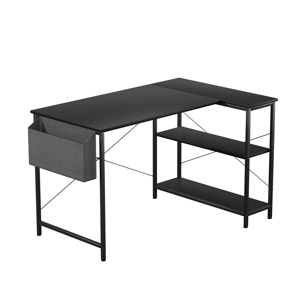 Levede L Shaped 100cm Black Computer Desk Home Office Laptop Modern