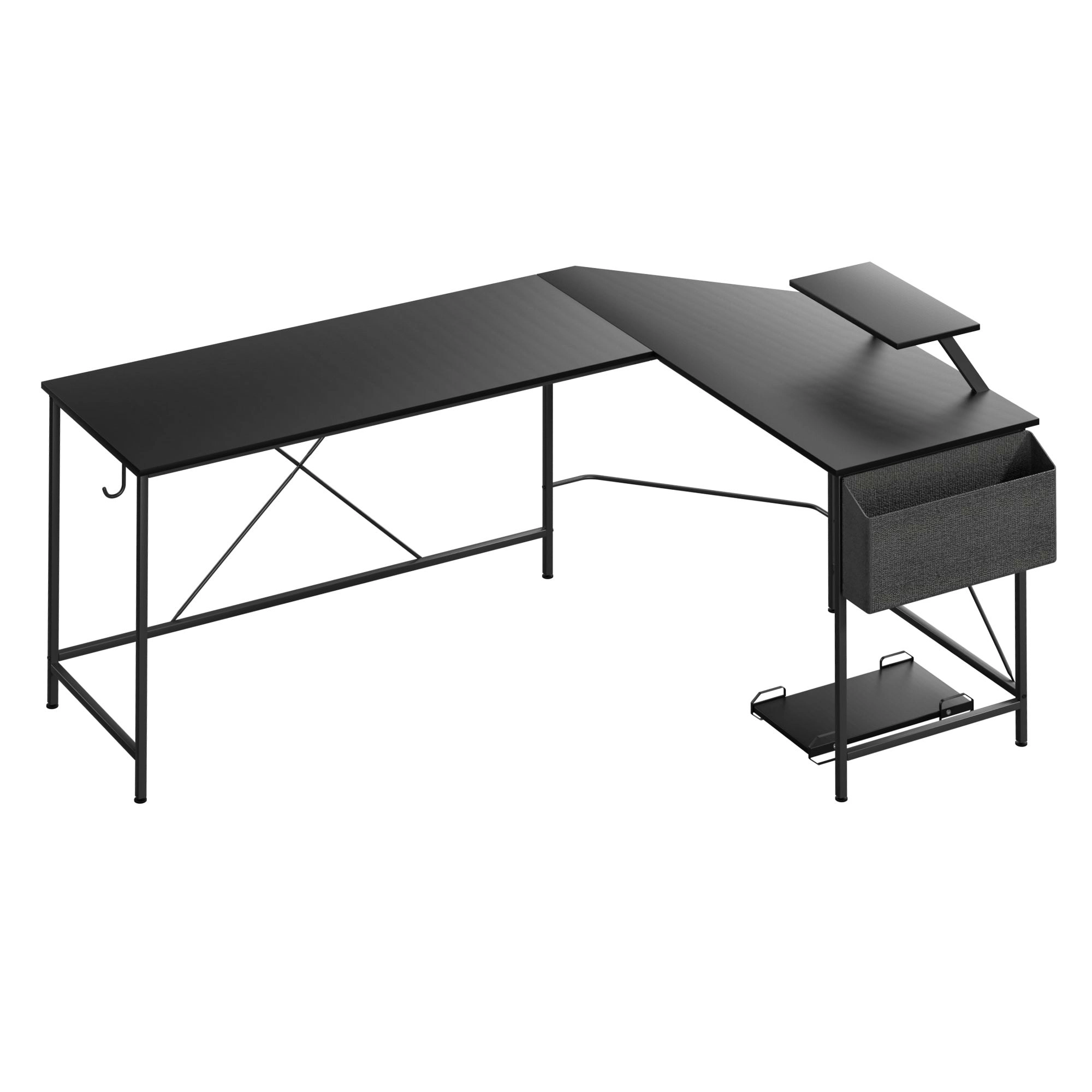 Levede L-Shape Corner Computer Desk Office Laptop Table Workstation Black