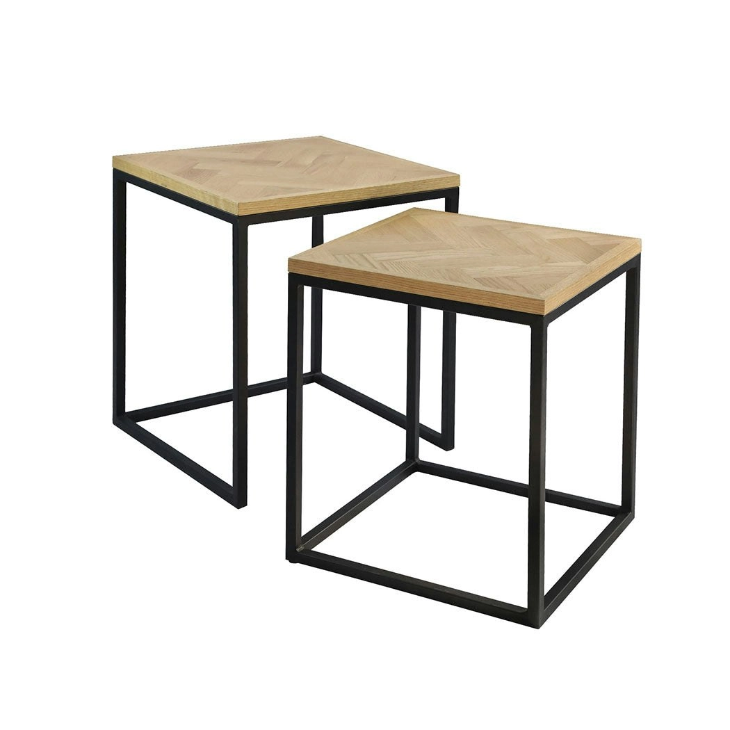 Levede Nesting Side Table Set of 2 Bedside Sofa Square End Tables Coffee Office