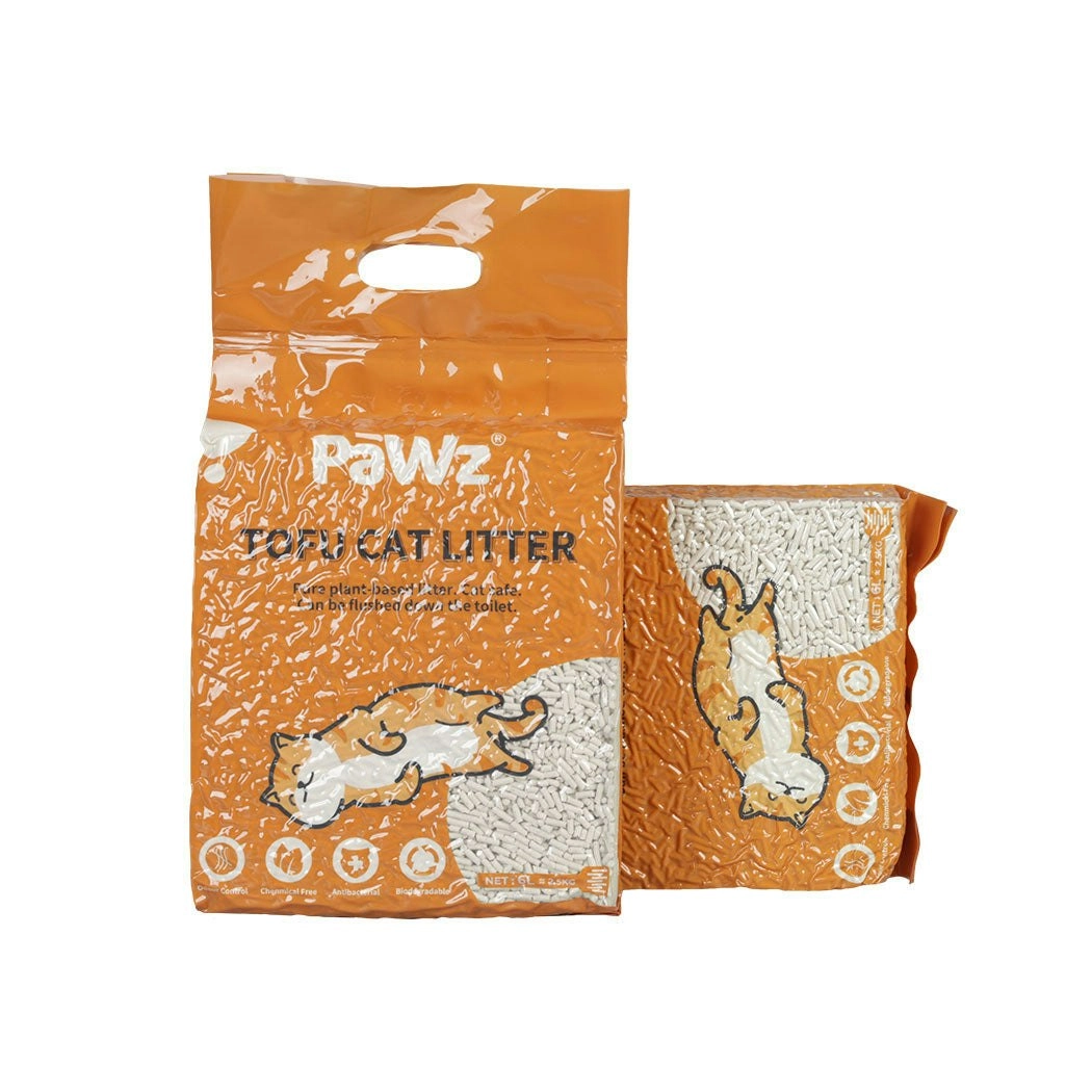 Pawz 2.5kg Tofu Cat Litter Clumping Flushable Fast Super Absorben Natural x12