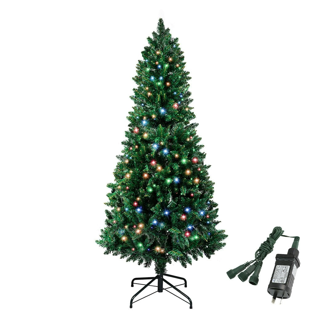 Santaco 1.8M Pencil Christmas Tree Prelit Slim Xmas Dceor Led Light 8 Flash Mode