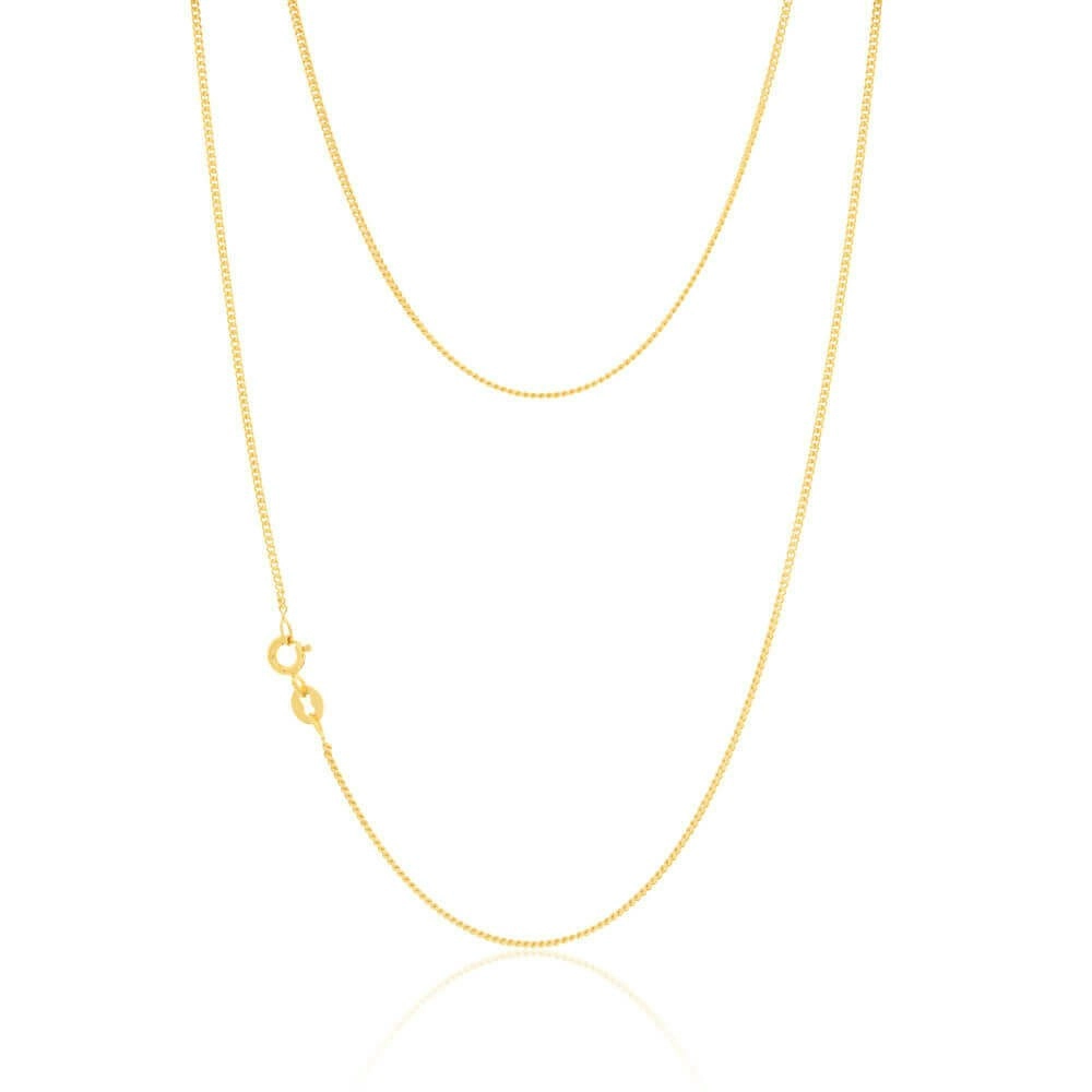 9ct Yellow Gold Silver Filled 70cm Curb Chain