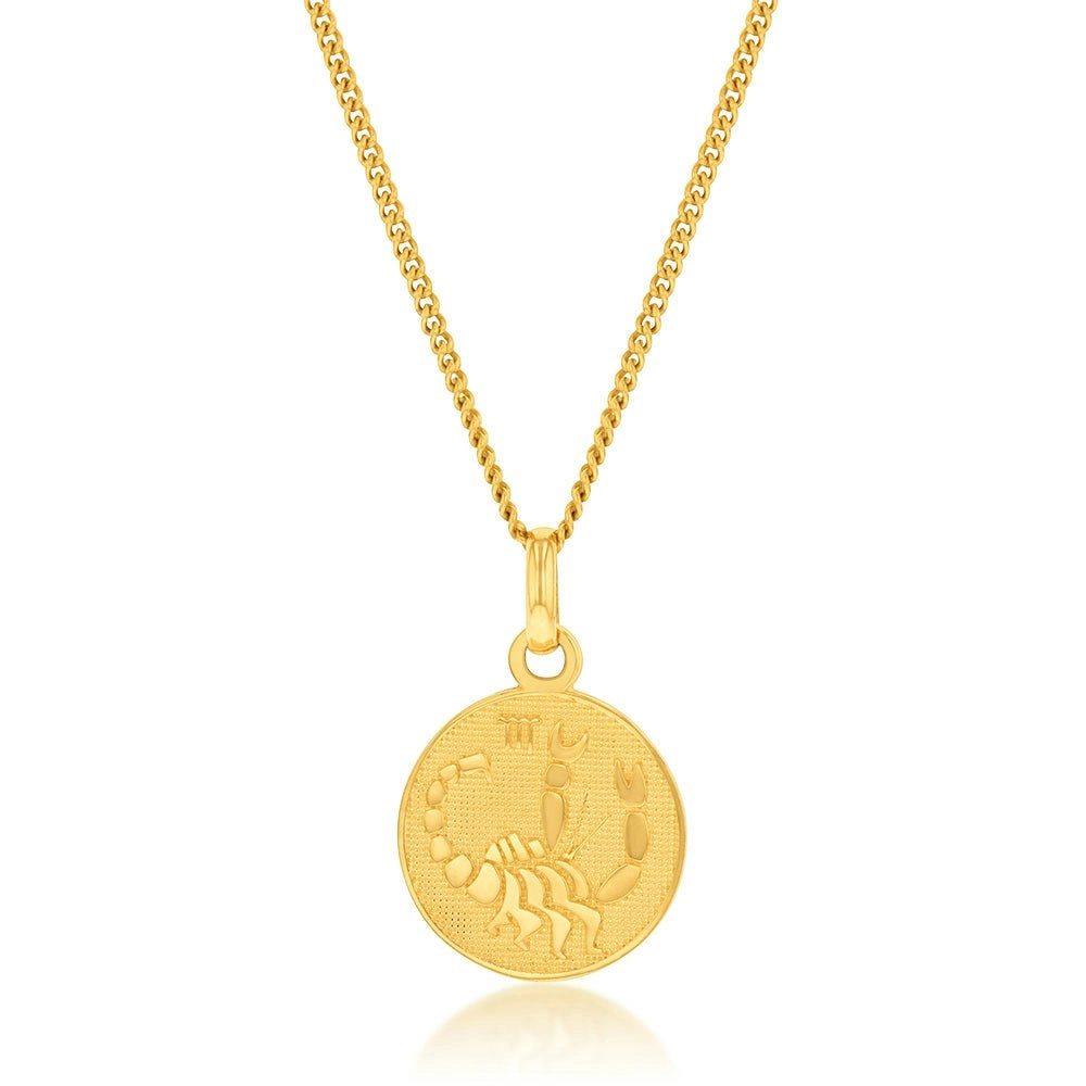 9ct Yellow Gold Zodiac Scorpio Pendant