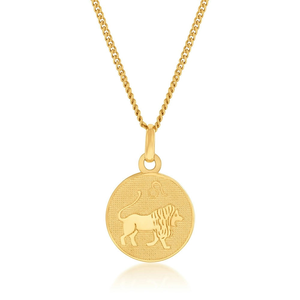 9ct Yellow Gold Zodiac Leo Pendant