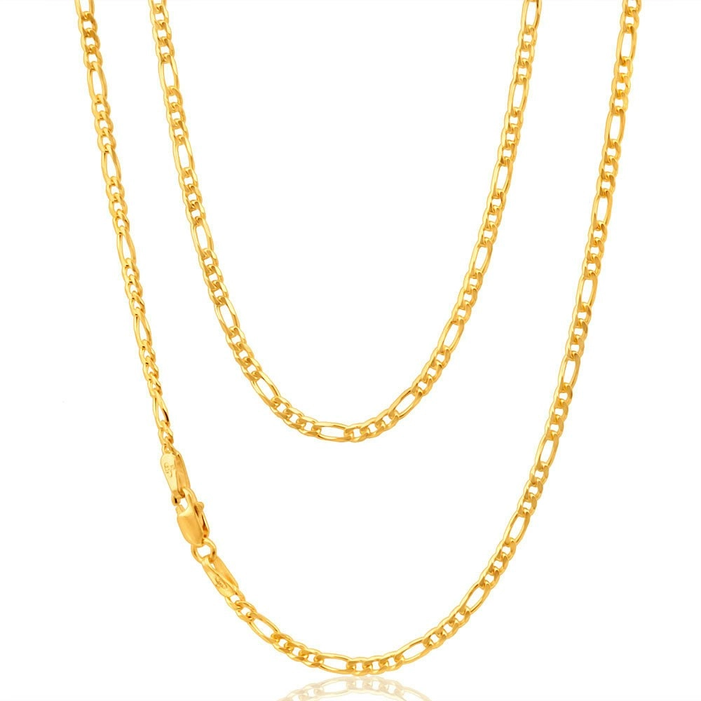 9ct Yellow Gold Figaro 1:3 50cm Chain 60Gauge