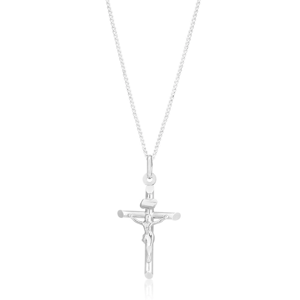 9ct White Gold 30mm Cross Pendant 9W