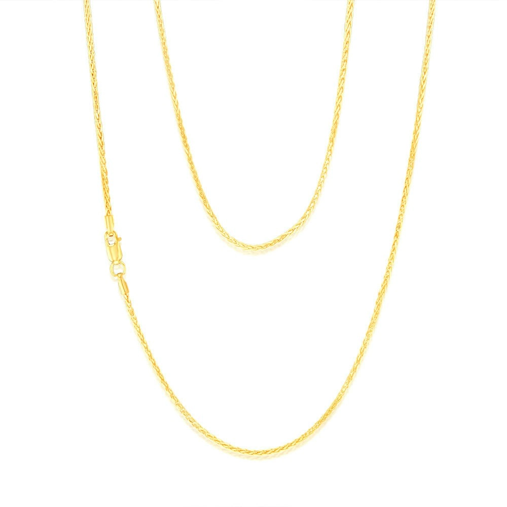 9ct Yellow Gold Fancy Wheat 45cm Chain