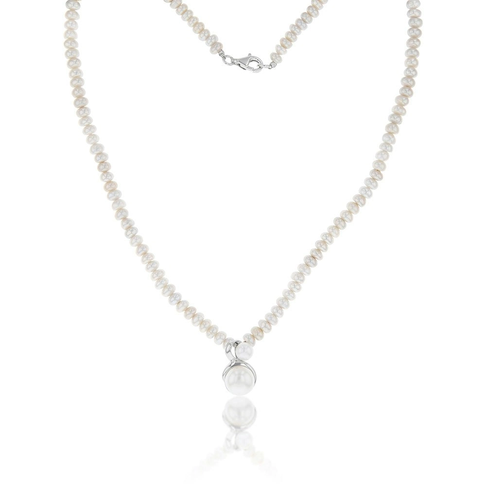 White Freshwater Clasp Pearl Necklace