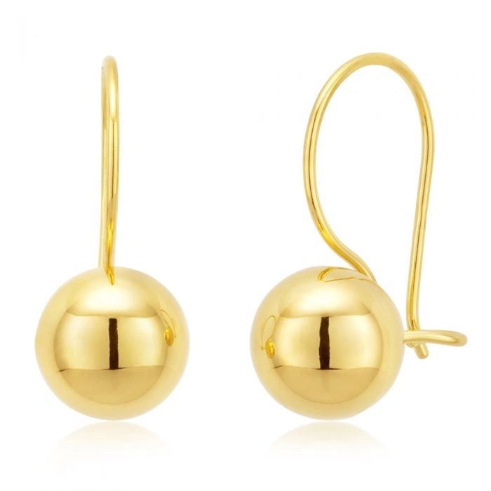 9ct Yellow Gold 7mm Euroball Earrings