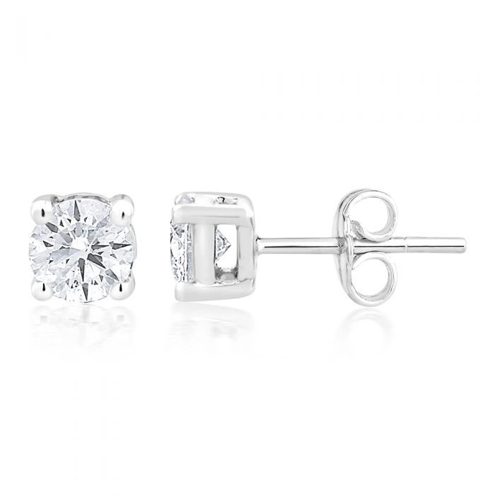 9ct White Gold 1/2 Carat Diamond Stud Earrings