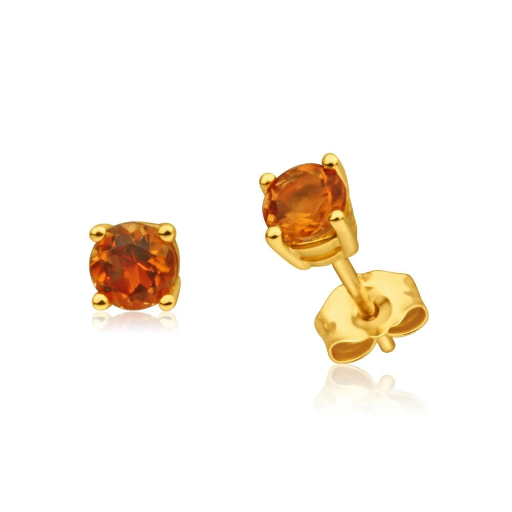 9ct Yellow Gold Citrine Stud Earrings