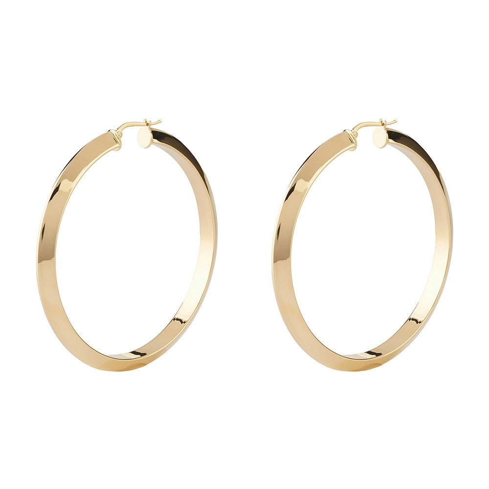 Guess Gold Plated Stainless Steel 60mm Triangle Superlight Hoop Earrings