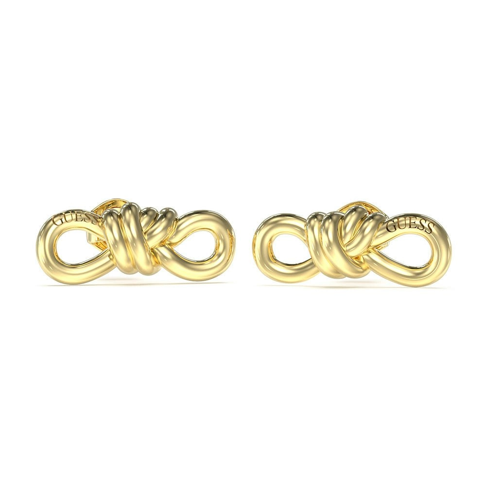 Guess Gold Plated Stainless Steel 20mm Knot Stud Earrings