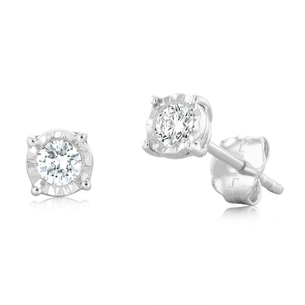 Luminesce Lab Grown 1/5 Carat Diamond Stud Earrings In Sterling Silver