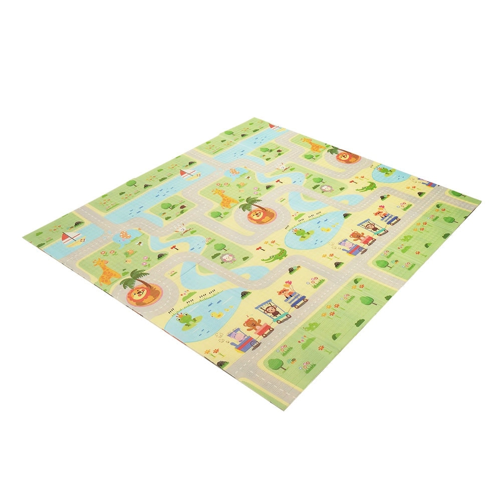 Playpals Kids Play Mat Baby Crawling XPE Foam Double Folding Pad Non-slip Carpet