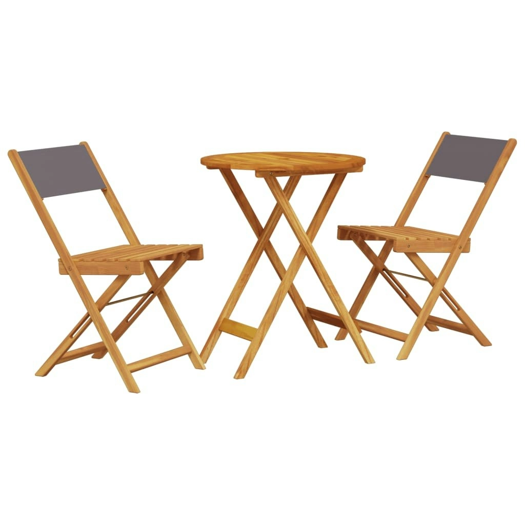 3 Piece Bistro Set Anthracite Fabric and Solid Wood 3281749