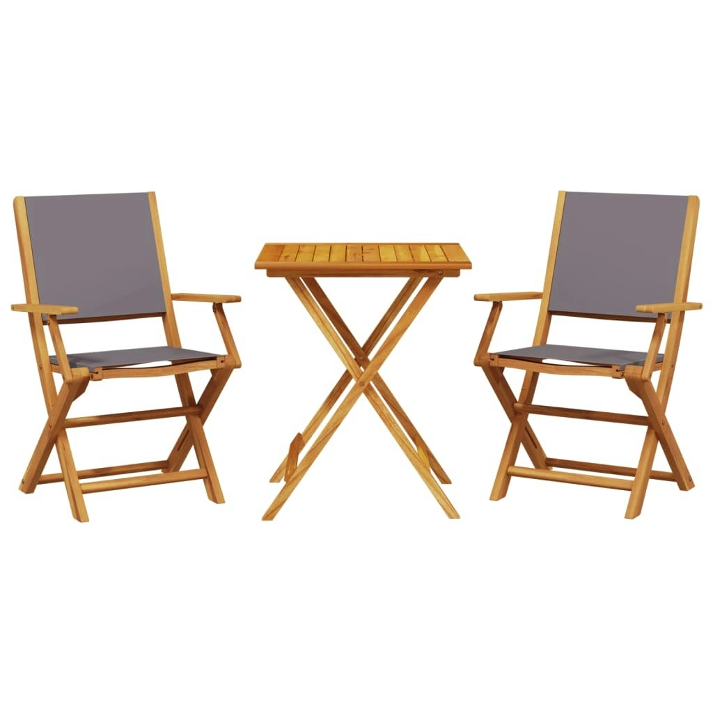 3 Piece Bistro Set Anthracite Fabric and Solid Wood 3281809