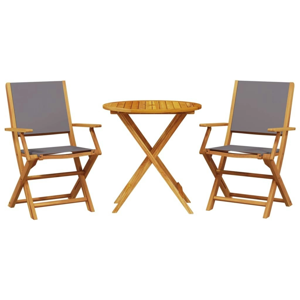 3 Piece Bistro Set Anthracite Fabric and Solid Wood 3281857