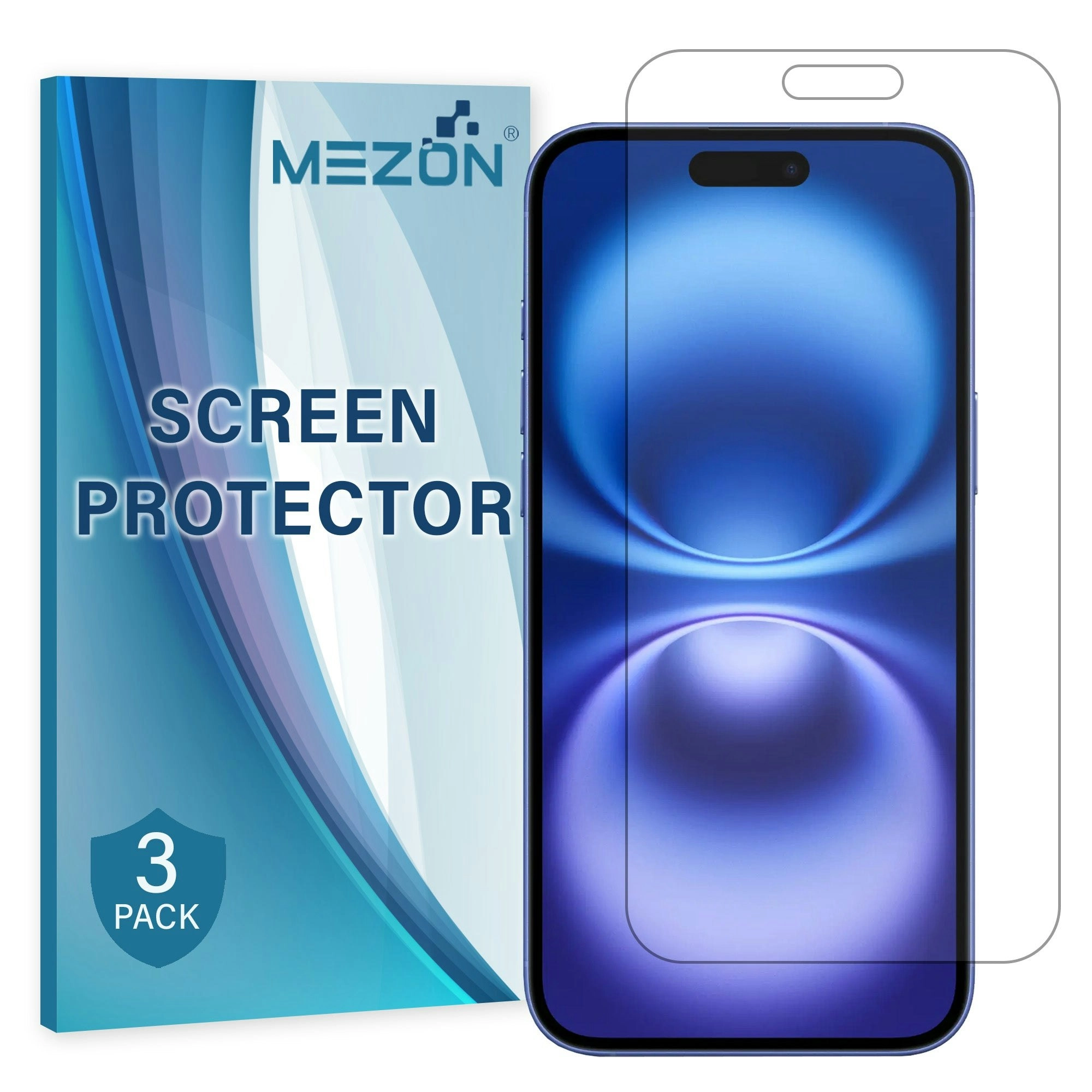 [3 Pack] MEZON iPhone 16 Plus (6.7") Premium Hydrogel Clear Edge-to-Edge Full Coverage Screen Protector Film