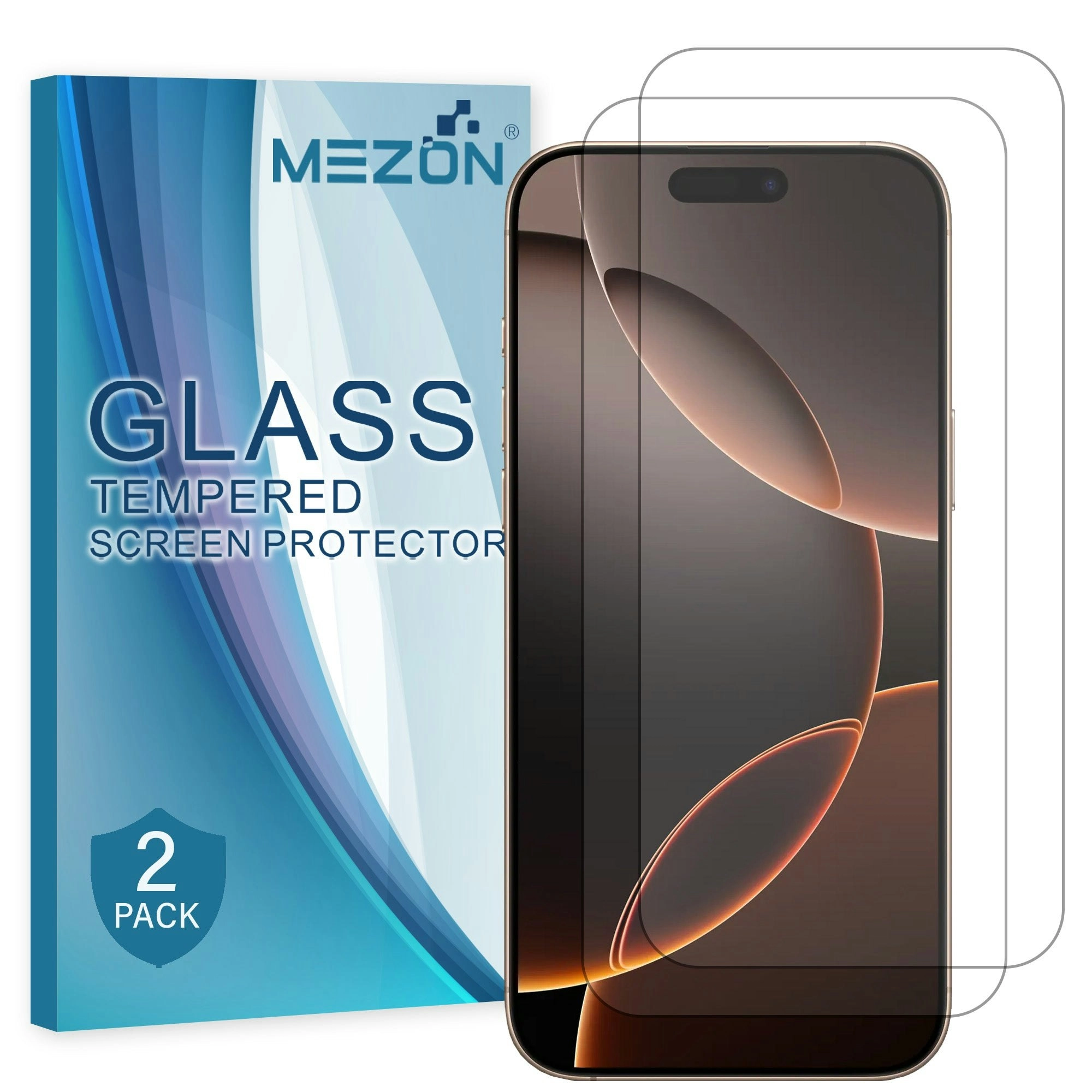 [2 Pack] MEZON Tempered Glass for iPhone 16 Pro Max (6.9") Crystal Clear Premium 9H HD Case Friendly Screen Protectors