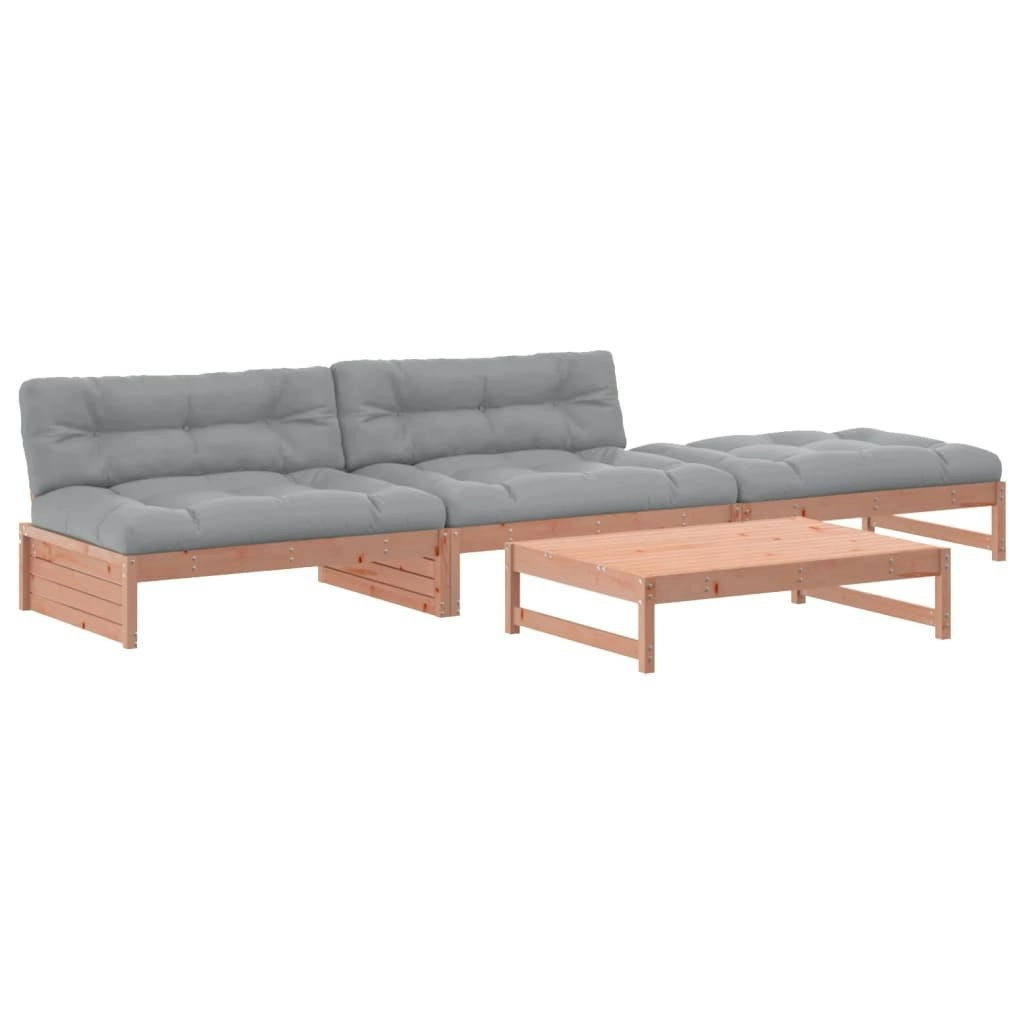 4 Piece Garden Lounge Set with Cushions Solid Wood Douglas 3186114