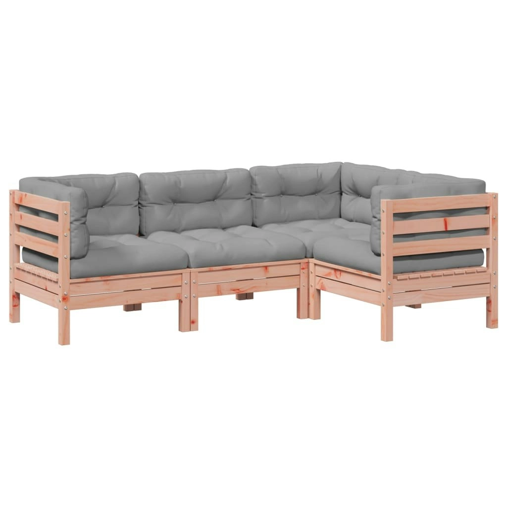 4 Piece Garden Sofa Set with Cushions Solid Wood Douglas Fir 3299417