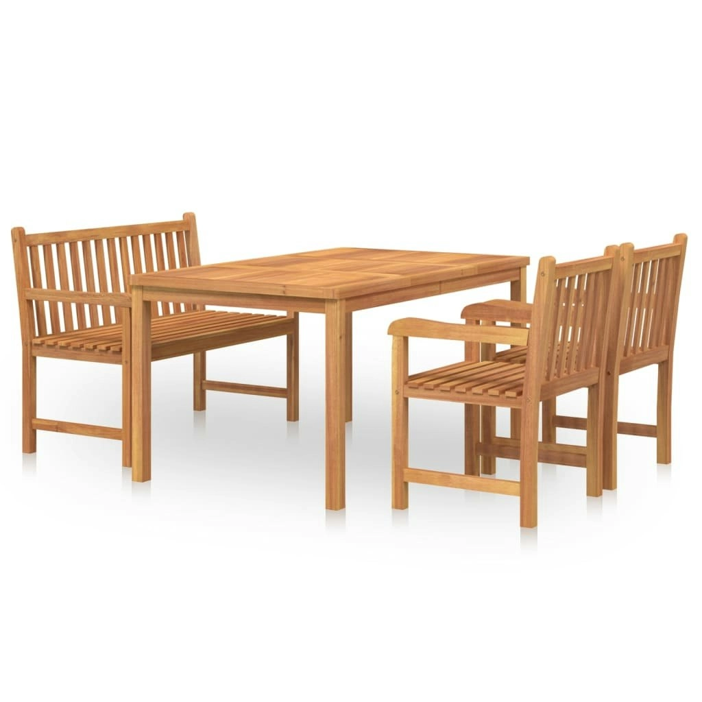 4 Piece Garden Dining Set Solid Wood Teak 3157166