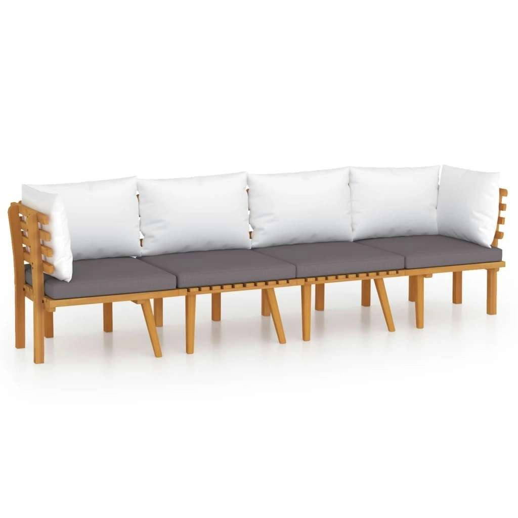 4 Piece Garden Lounge Set with Cushions Solid Acacia Wood 3087008