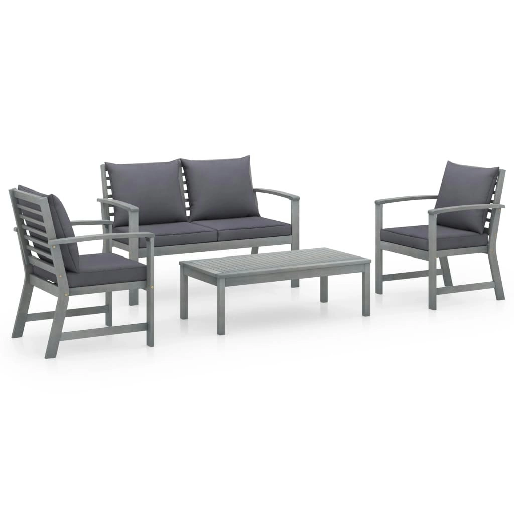 4 Piece Garden Lounge Set with Cushions Solid Acacia Wood 311825