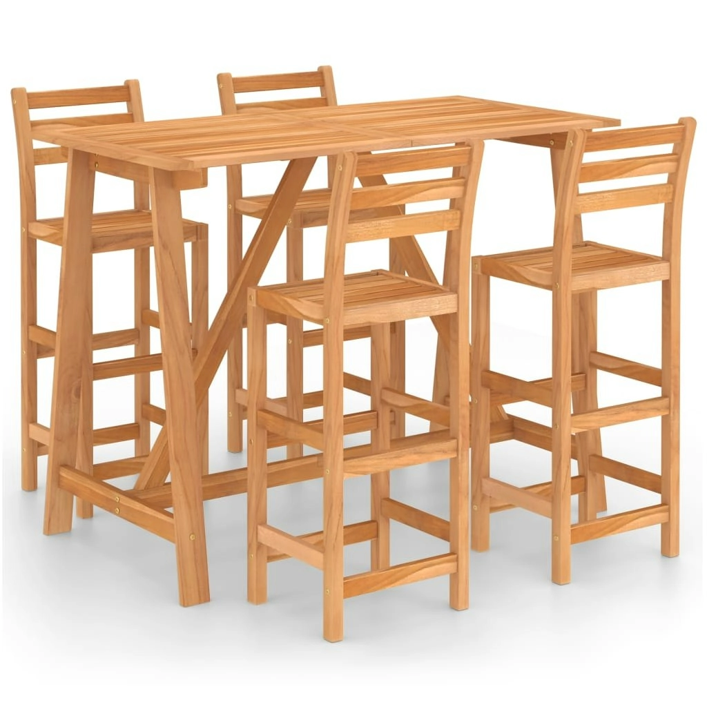 5 Piece Outdoor Bar Set Solid Acacia Wood 3057850