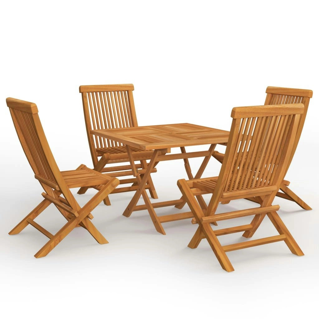 5 Piece Garden Dining Set Solid Teak Wood 3059583