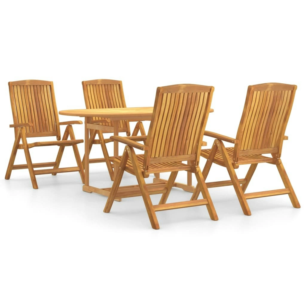 5 Piece Garden Dining Set Solid Wood Teak 3154915