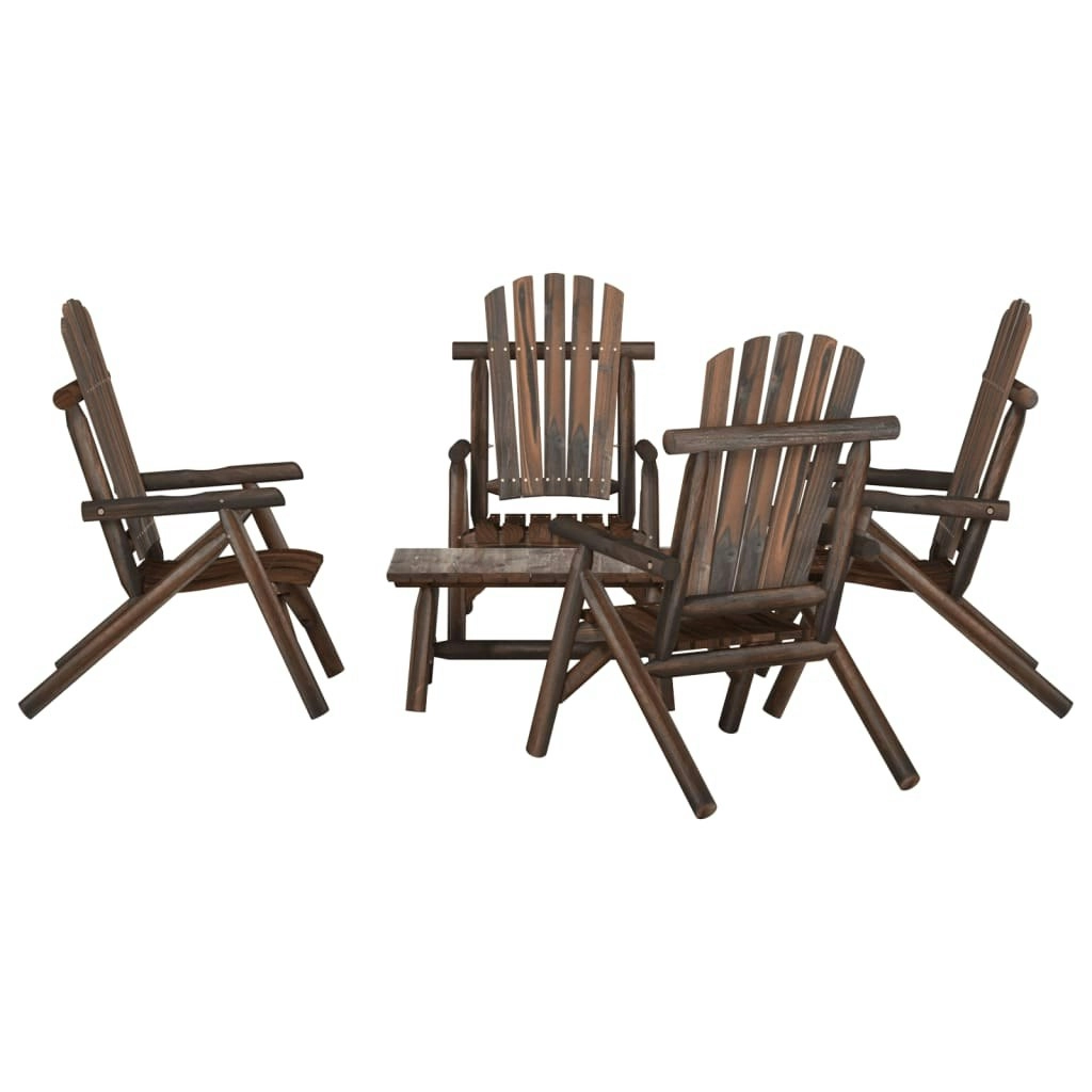 5 Piece Garden Lounge Set Solid Wood Spruce 3185520