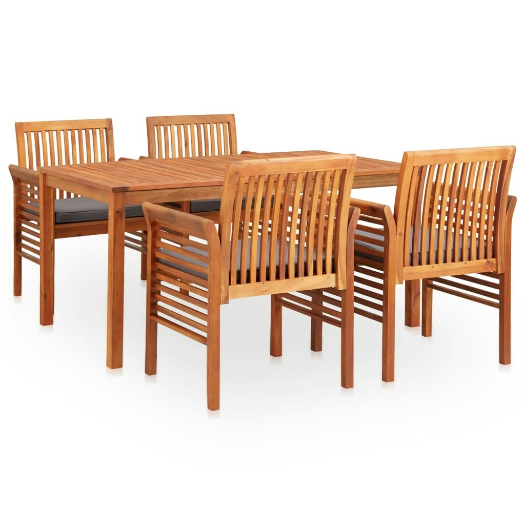 5 Piece Outdoor Dining Set with Cushions Solid Wood Acacia 278903