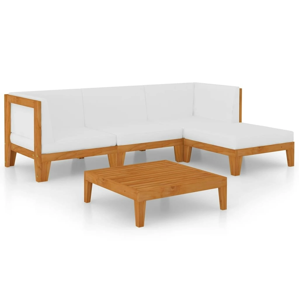 5 Piece Garden Lounge Set with Cushions Solid Acacia Wood 3058108