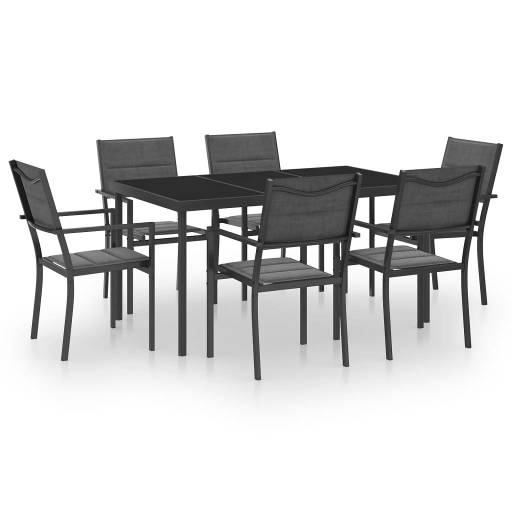 7 Piece Outdoor Dining Set Steel 3073526