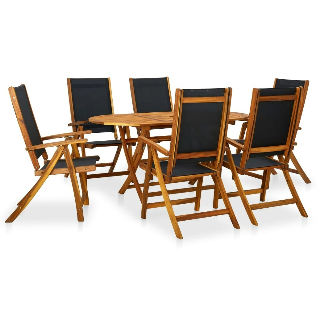 7 Piece Outdoor Dining Set Solid Acacia Wood 41748