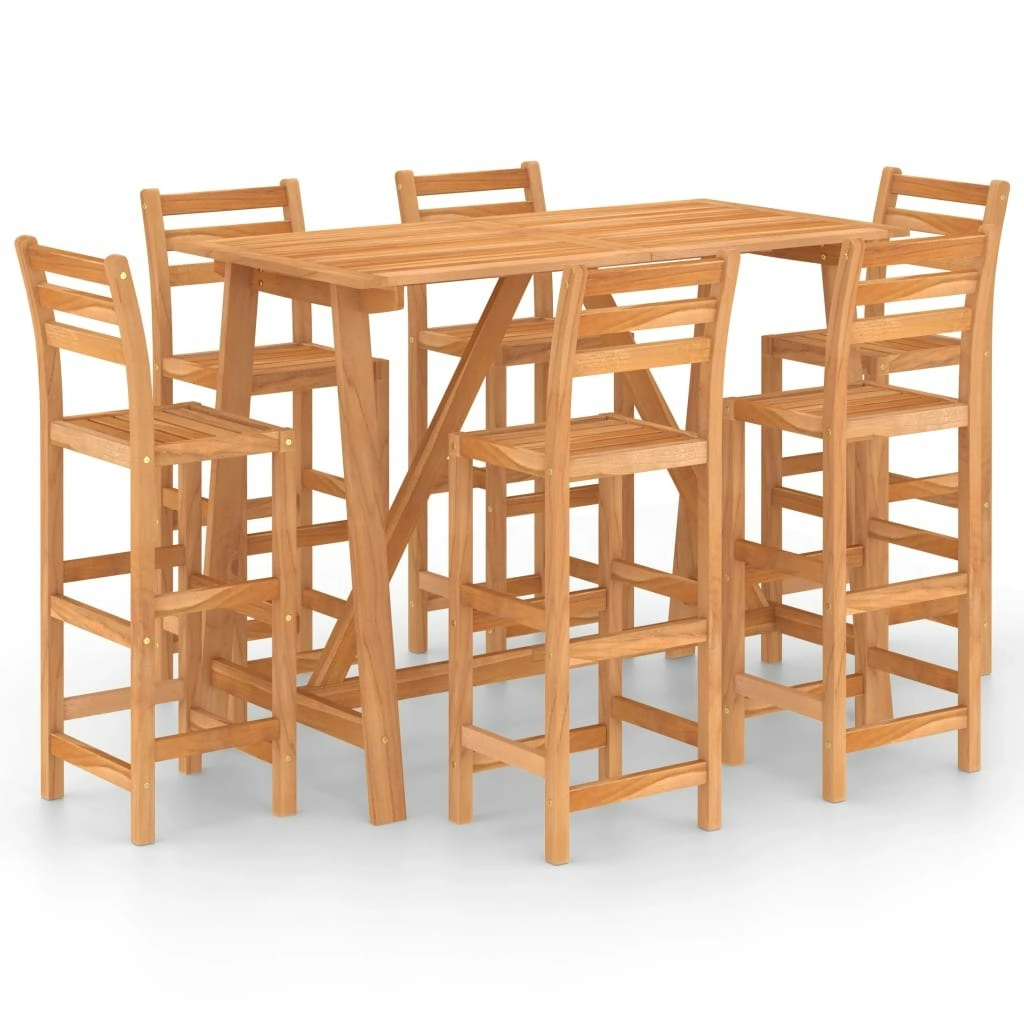 7 Piece Outdoor Bar Set Solid Acacia Wood 3057851