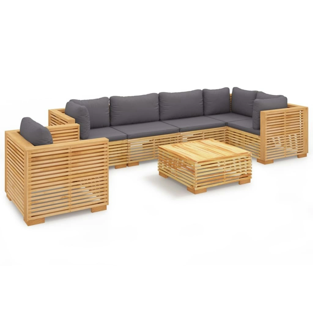 7 Piece Garden Lounge Set with Cushions Solid Wood Teak 3100908