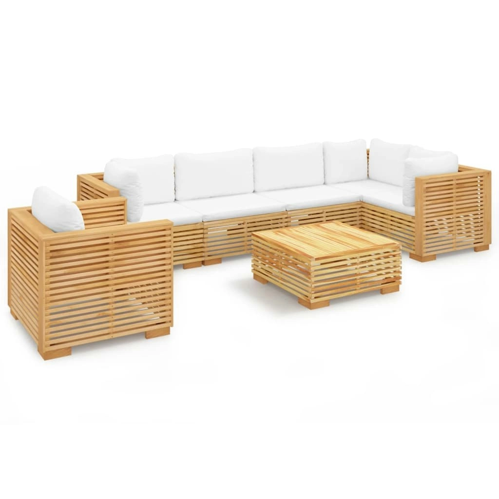 7 Piece Garden Lounge Set with Cushions Solid Wood Teak 3100907