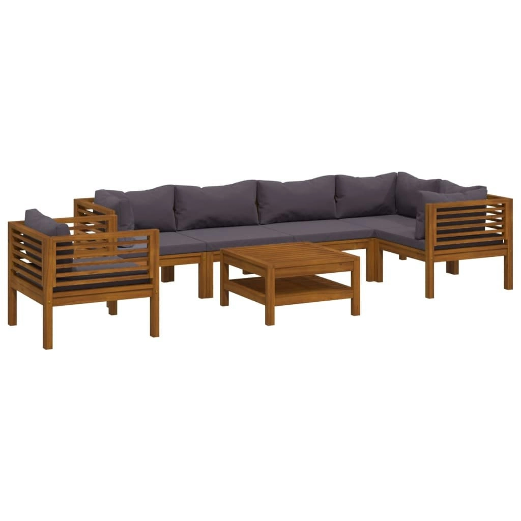 7 Piece Garden Lounge Set with Cushion Solid Acacia Wood 3086922