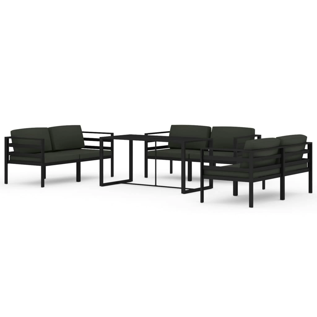 7 Piece Garden Lounge Set with Cushions Aluminium Anthracite 3115929