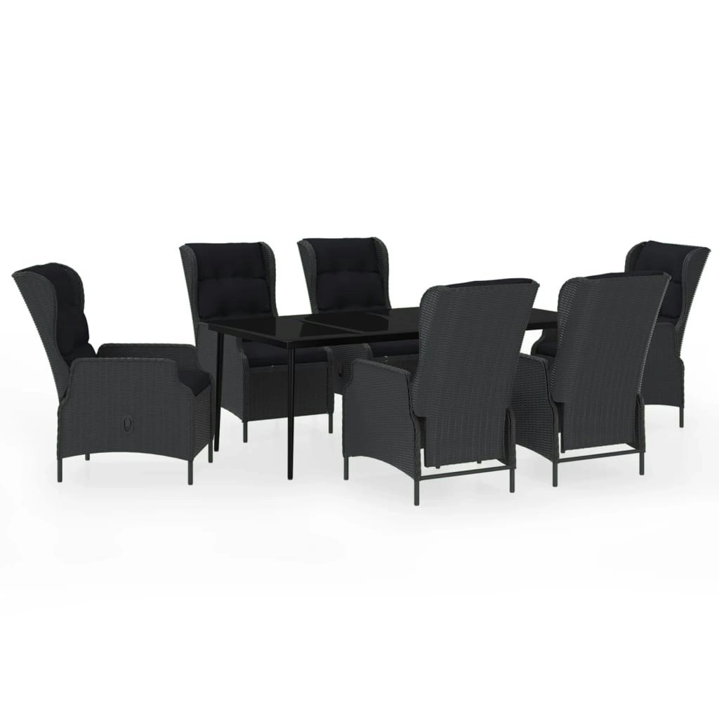 7 Piece Garden Dining Set Dark Grey 3099659