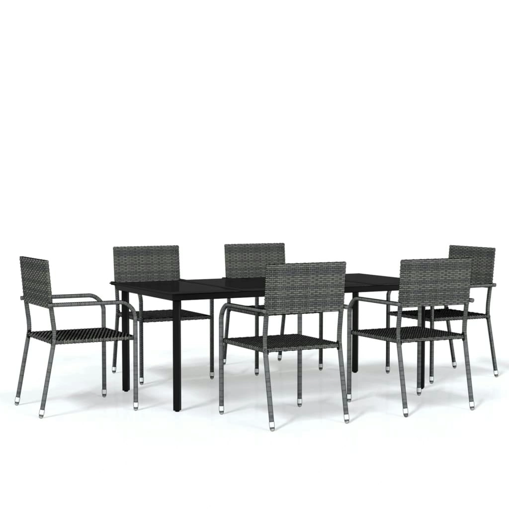 7 Piece Garden Dining Set Grey 3099587