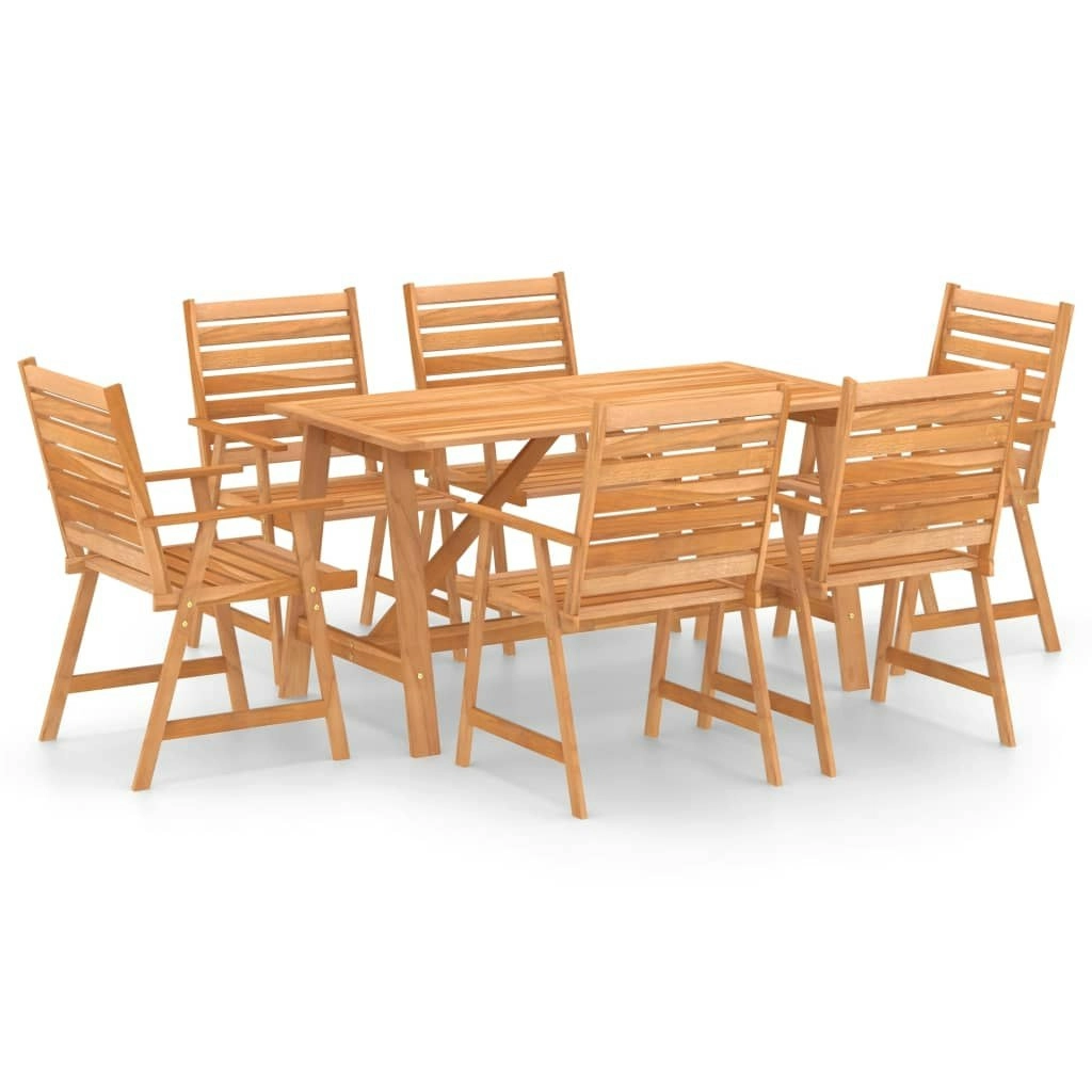 7 Piece Garden Dining Set Solid Acacia Wood 3057845