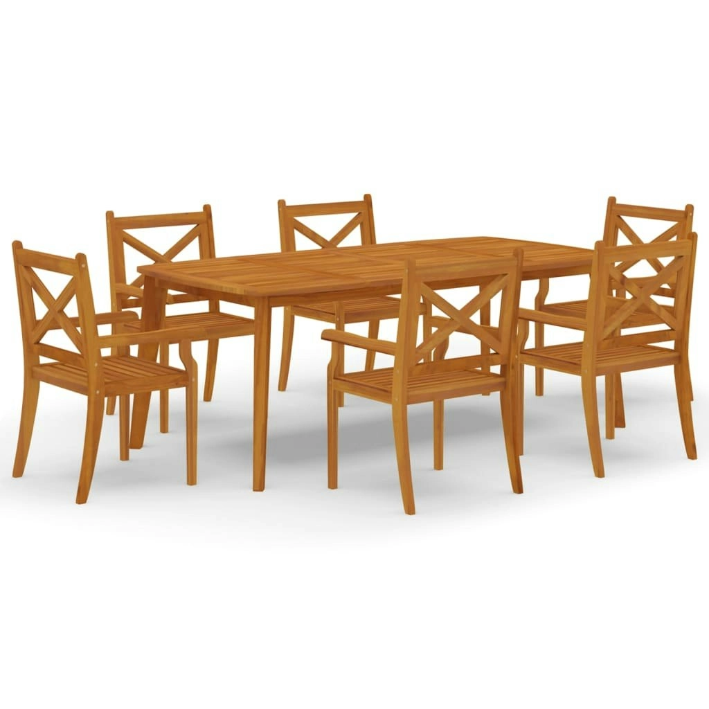 7 Piece Garden Dining Set Solid Wood Acacia 3058005