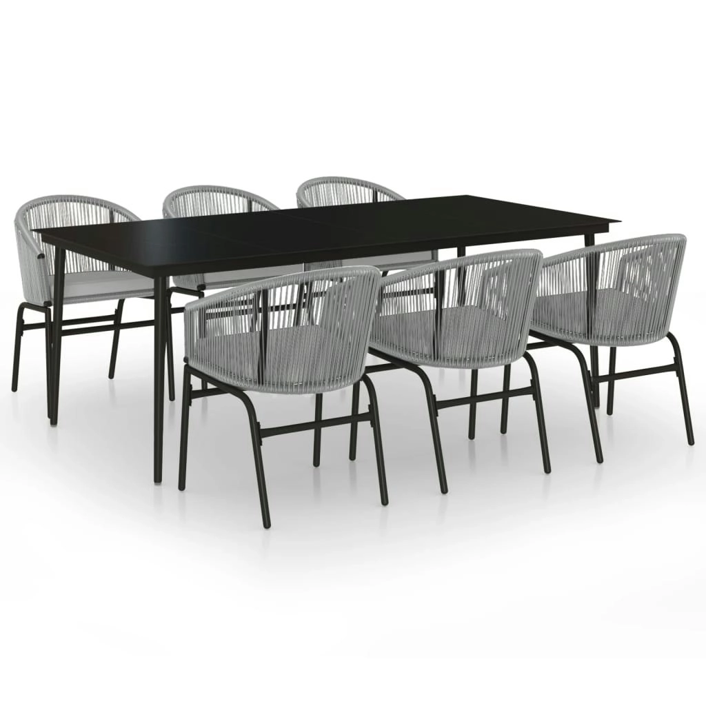 7 Piece Garden Dining Set Grey 3099255