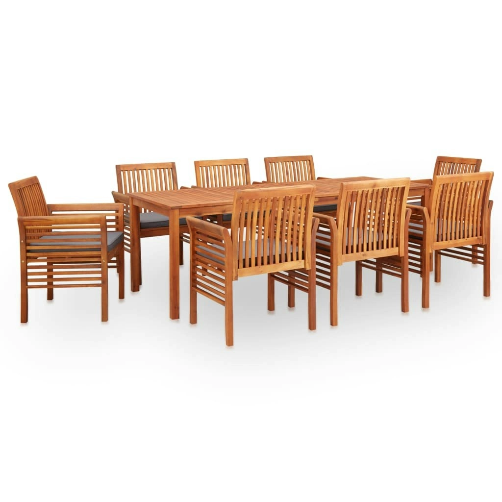 9 Piece Outdoor Dining Set with Cushions Solid Wood Acacia 278906