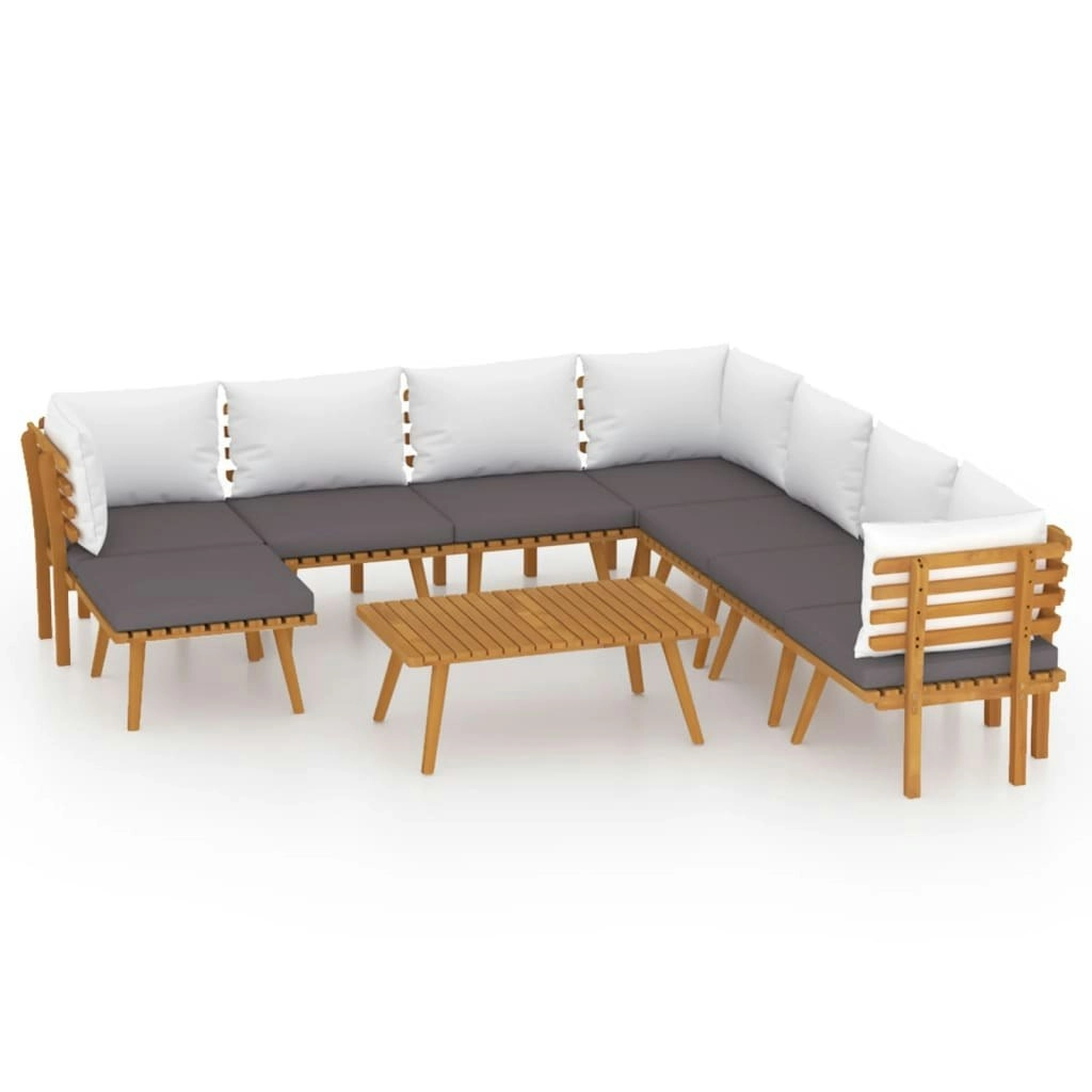 9 Piece Garden Lounge Set with Cushions Solid Wood Acacia 3087022