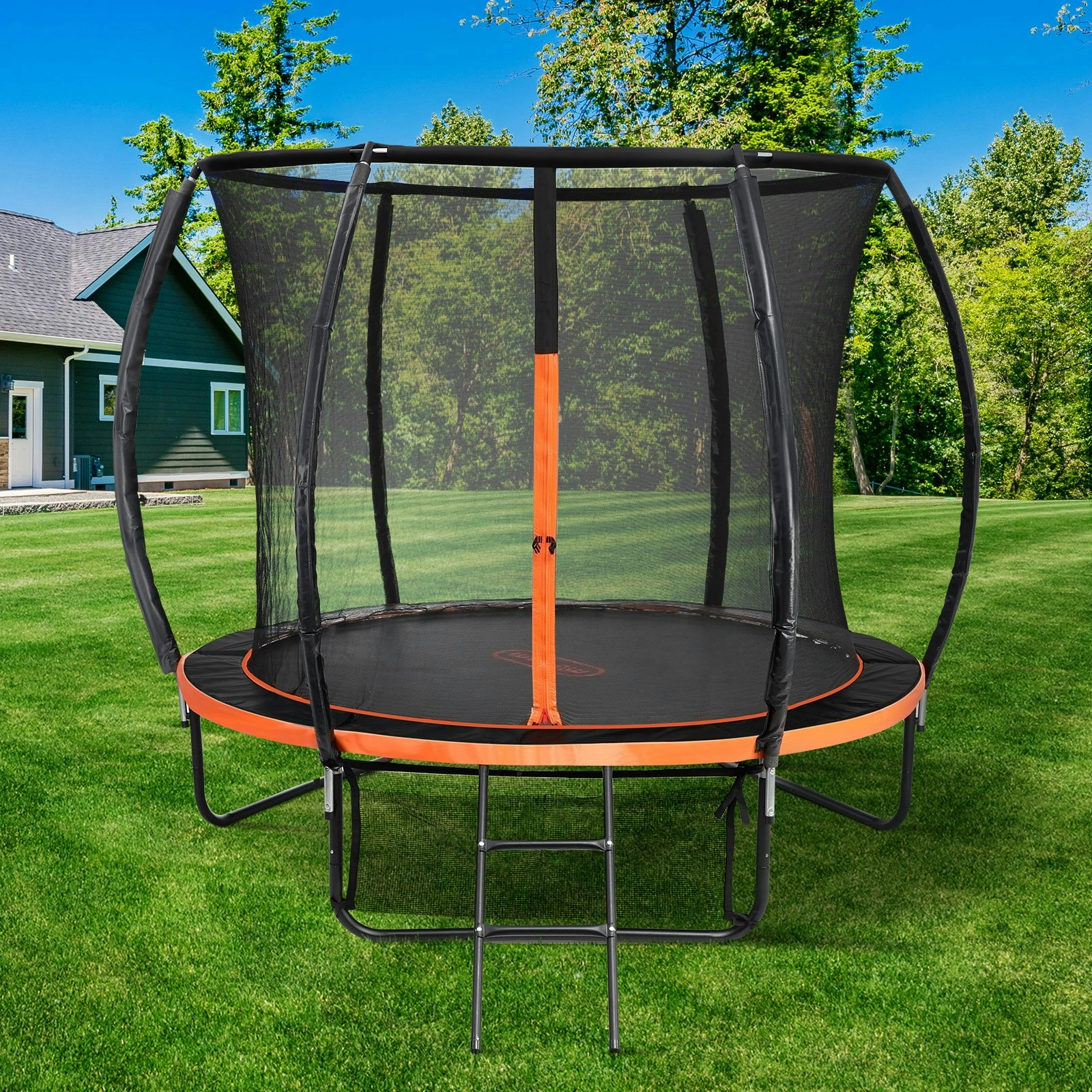 Mazam 8FT Trampoline Round Kids Trampolines Encosure Safety Net with Ladder